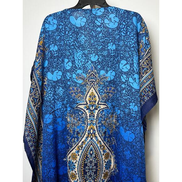 Women's Kaftan Print Kimono Stylish Loungewear, Beach Cover-Up - Picture 4 of 4